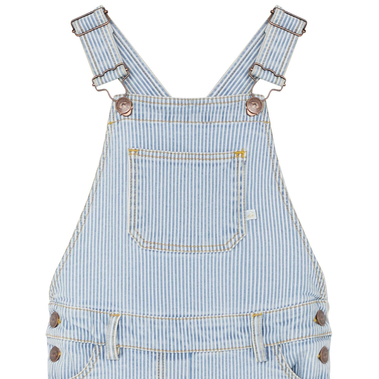 女童蓝色条纹背带短裤