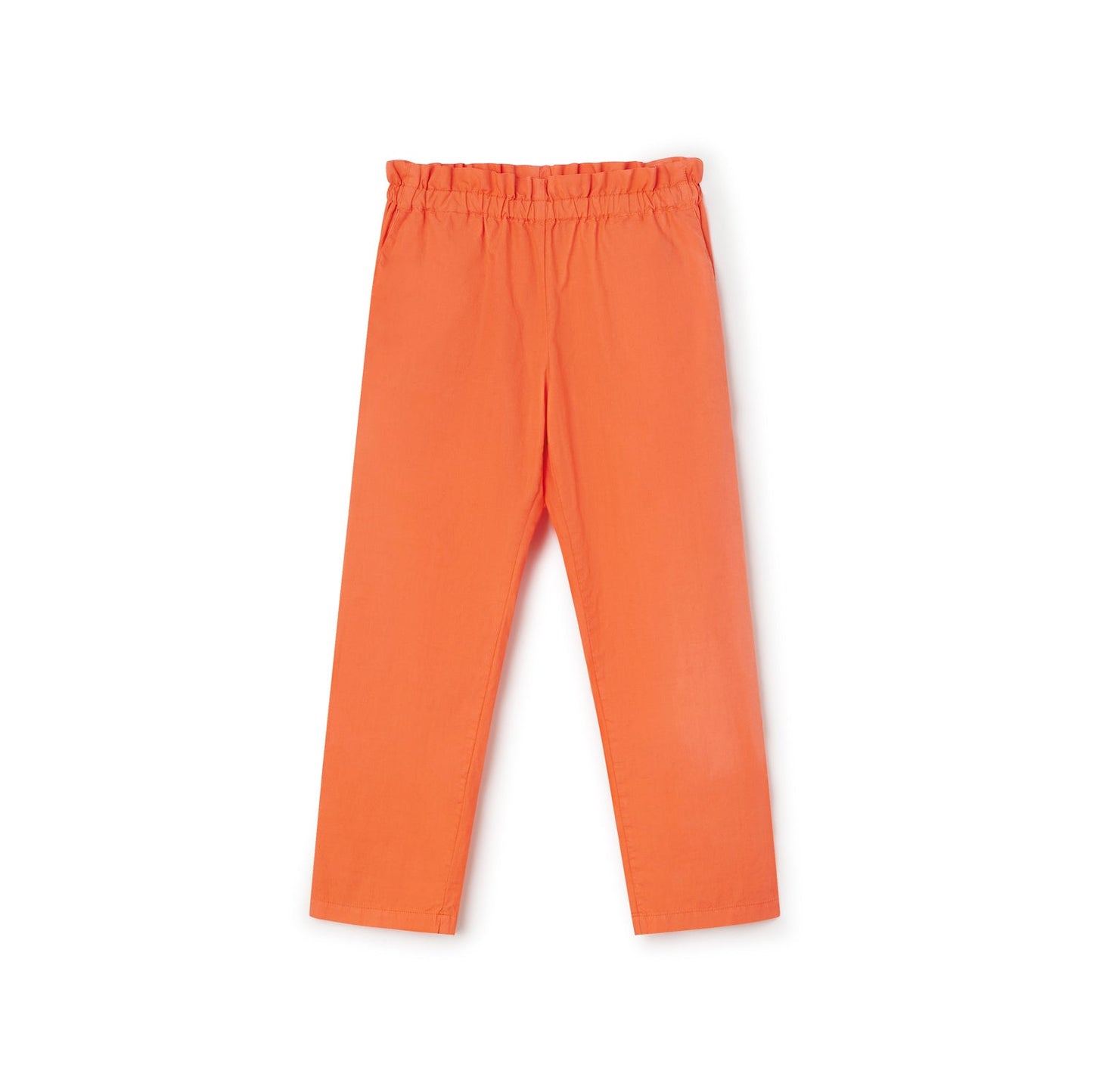 女童橙色棉长裤