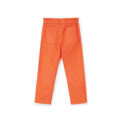 女童橙色棉长裤