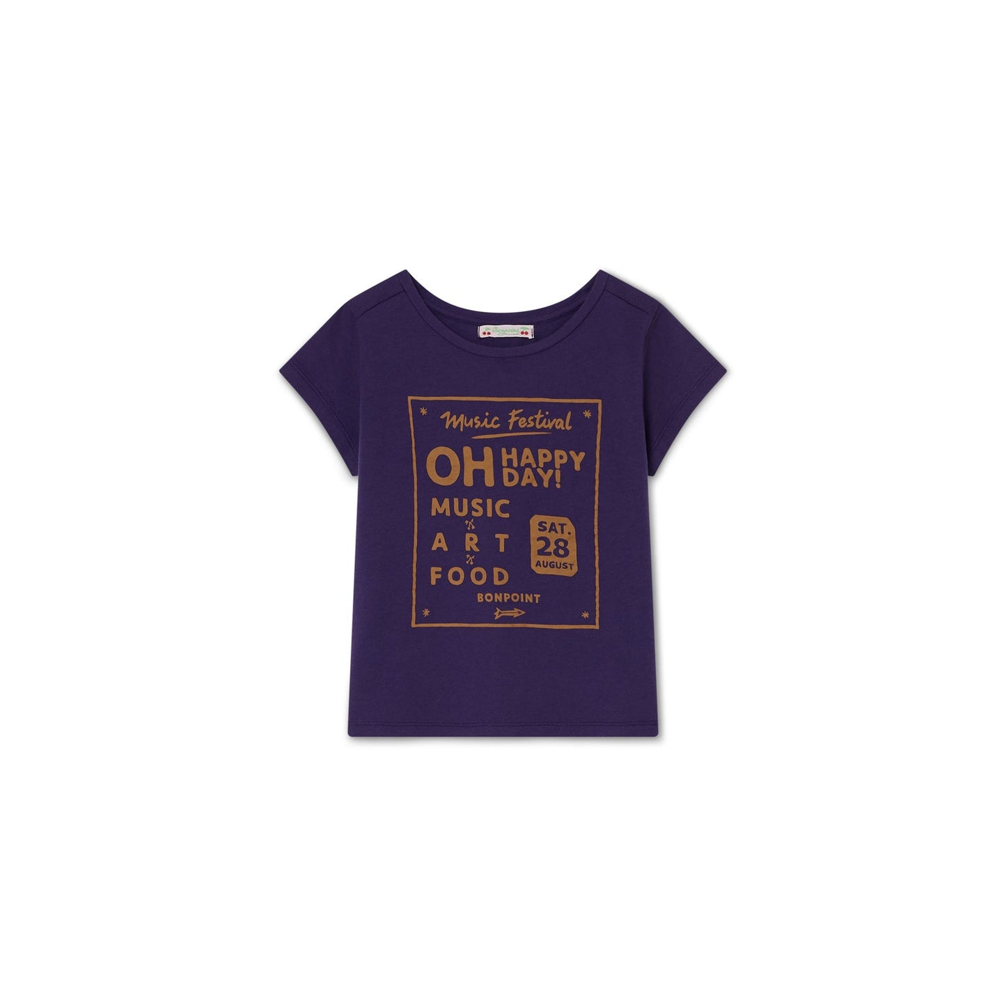 儿童靛蓝色棉T恤