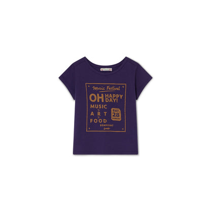 儿童靛蓝色棉T恤