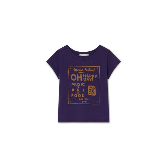 儿童靛蓝色棉T恤