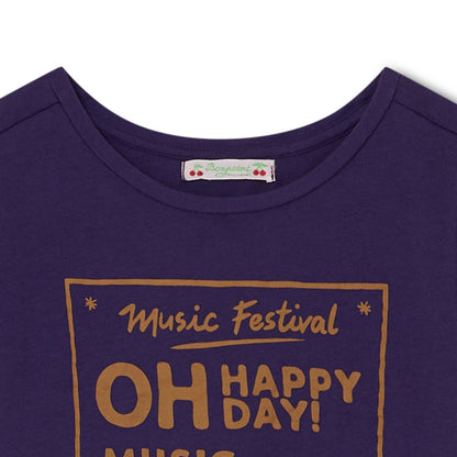 儿童靛蓝色棉T恤