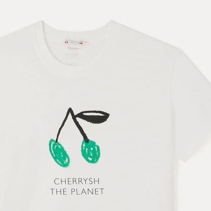 女士白色Logo棉T恤