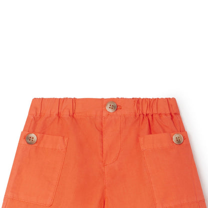 女童红色棉短裤