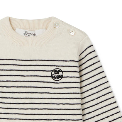 儿童白色Logo羊毛毛衣