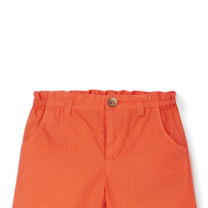 儿童橙色棉长裤