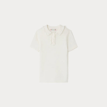 女童白色棉Polo衫