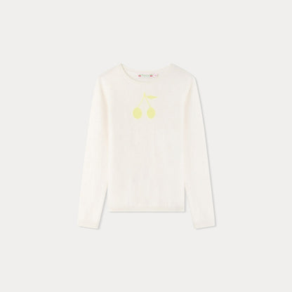 女童白色Logo羊绒毛衣