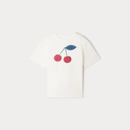 女童白色Logo棉T恤