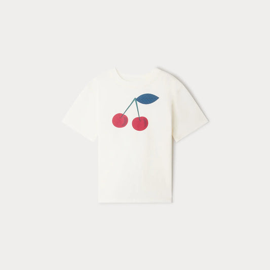 女童白色Logo棉T恤