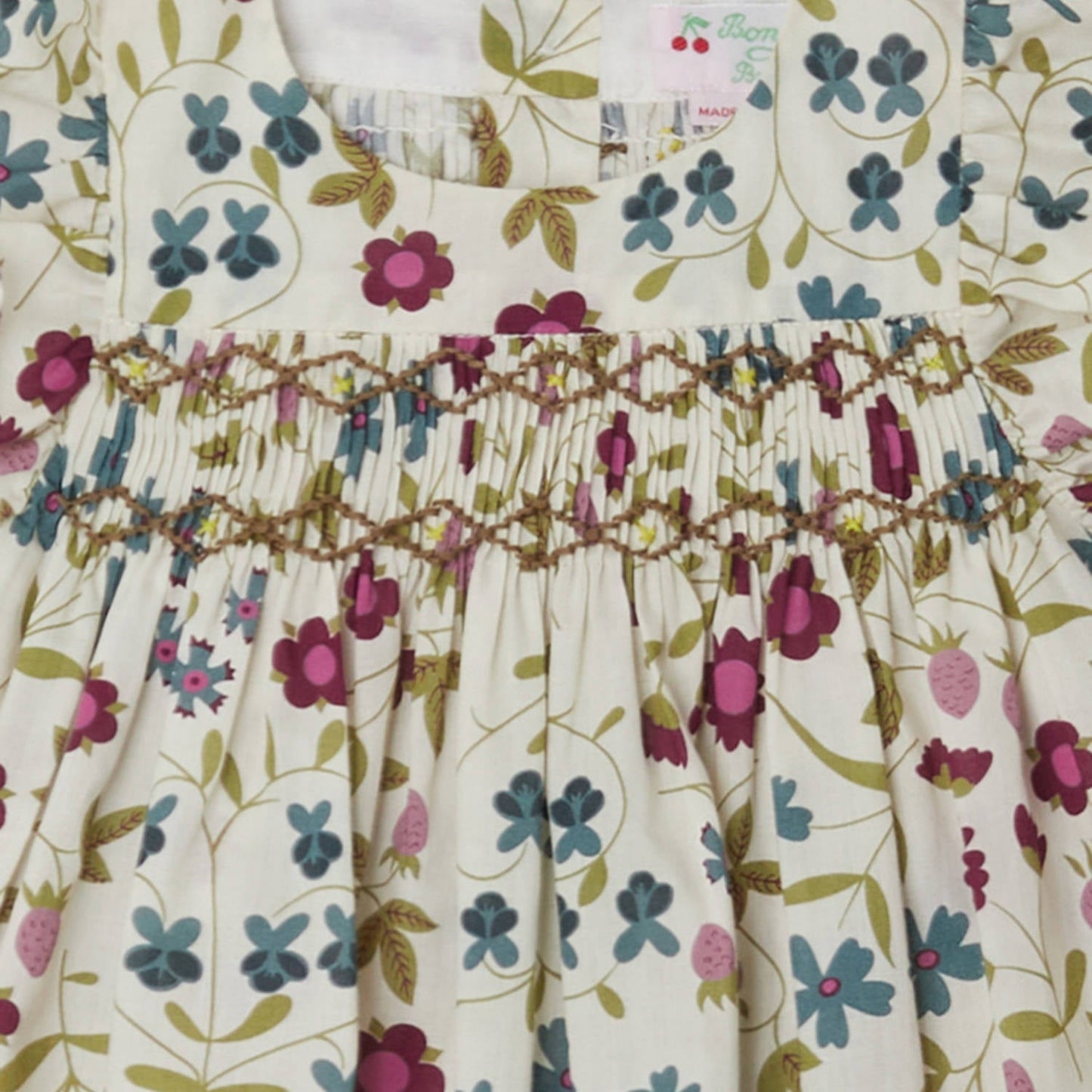 女婴白色碎花棉上衣