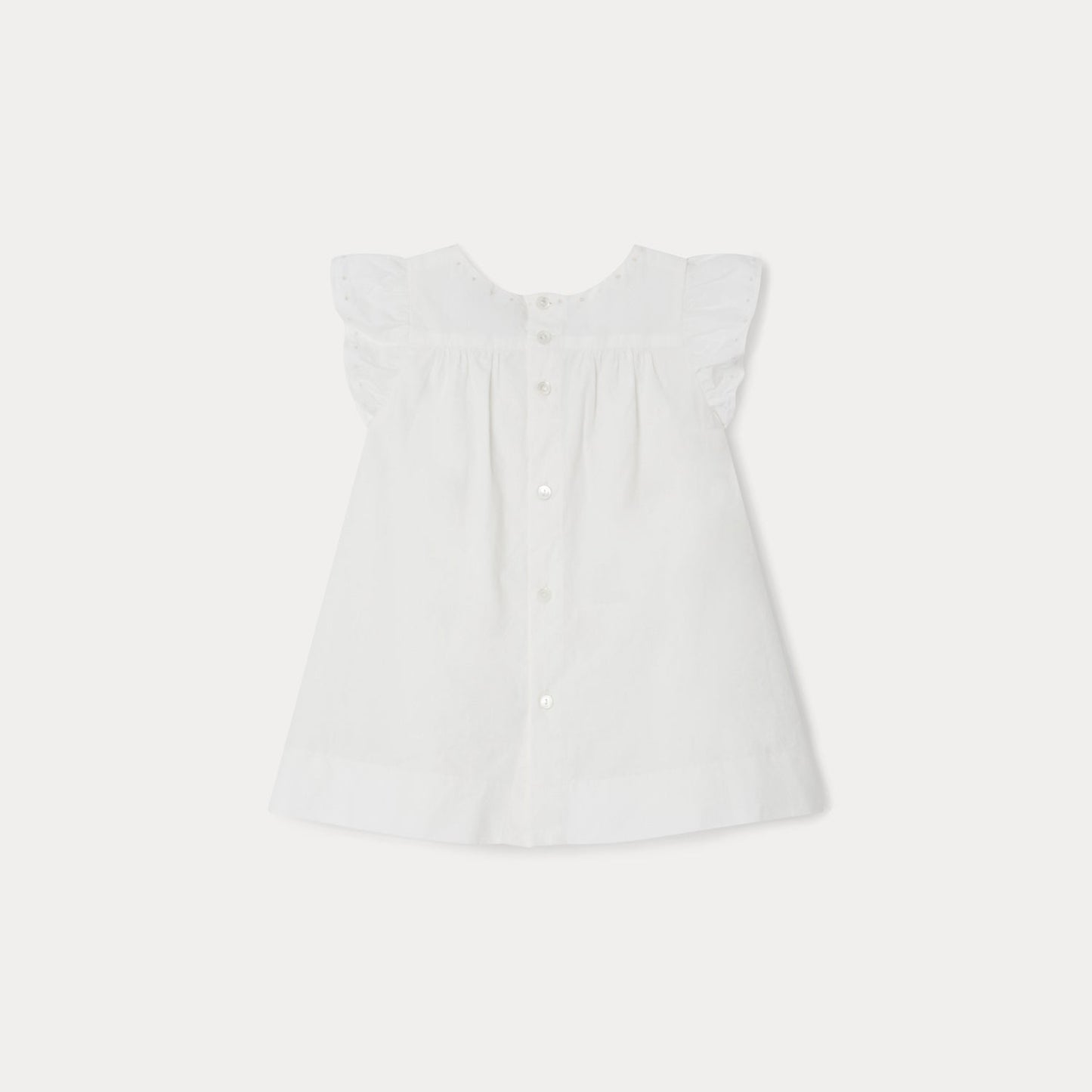 女婴白色刺绣棉连衣裙