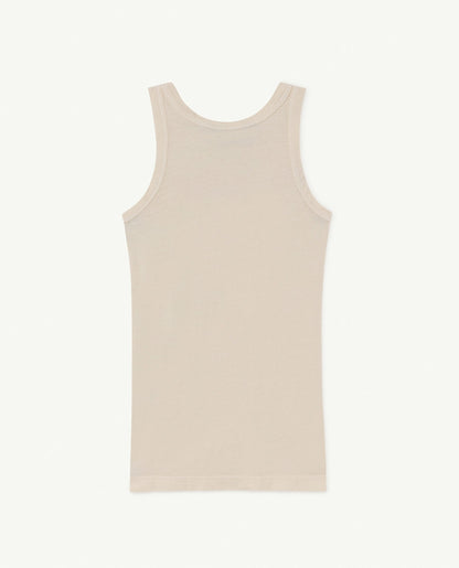 女童米色大树印花棉连衣裙