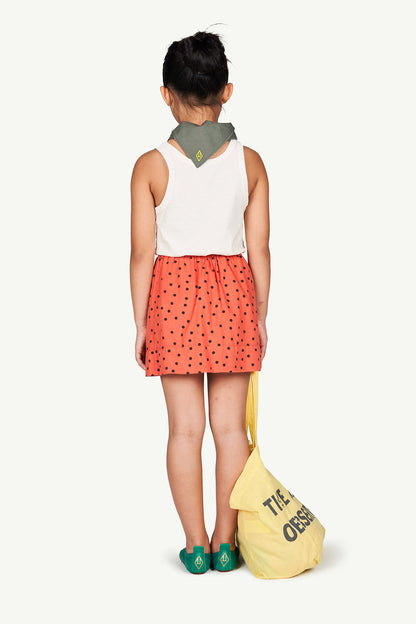 女童米色大树印花棉连衣裙