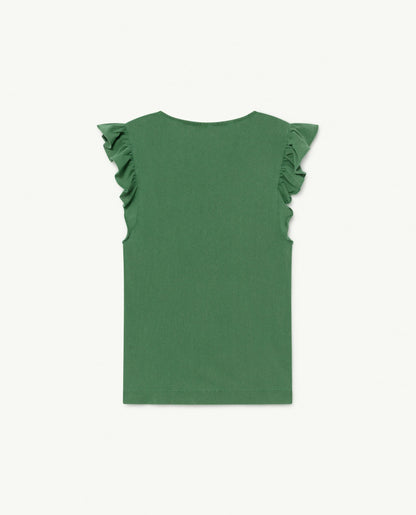 Girls Green Bird Cotton Dress
