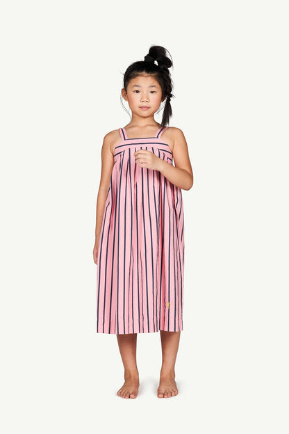Girls Pink Stripe Cotton Dress