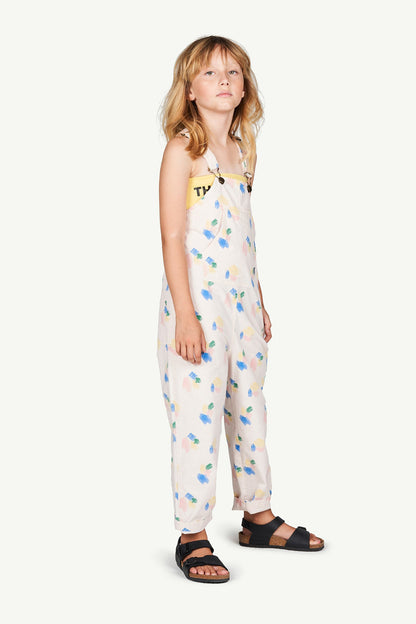 女童白色印花连体裤