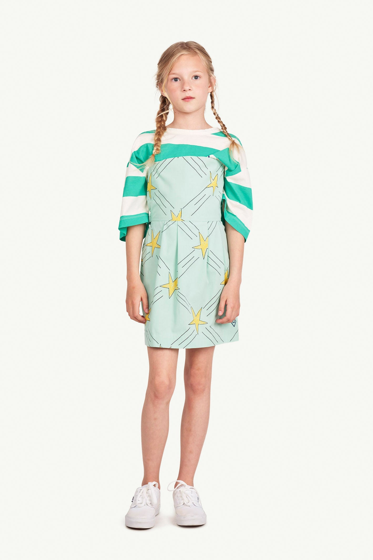 儿童绿色条纹棉T恤