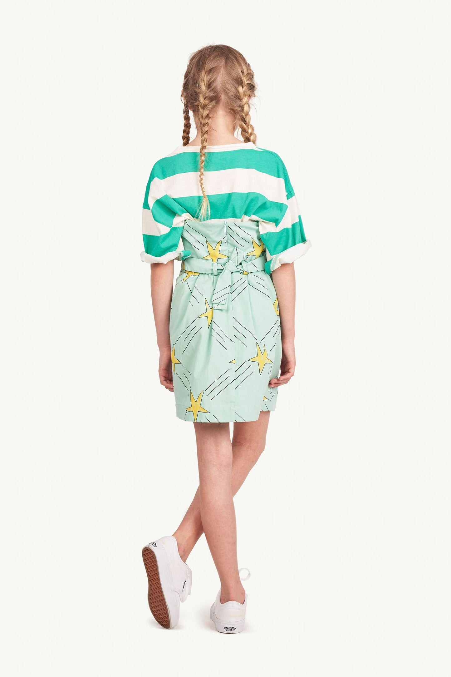 儿童绿色条纹棉T恤