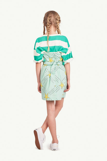 儿童绿色条纹棉T恤