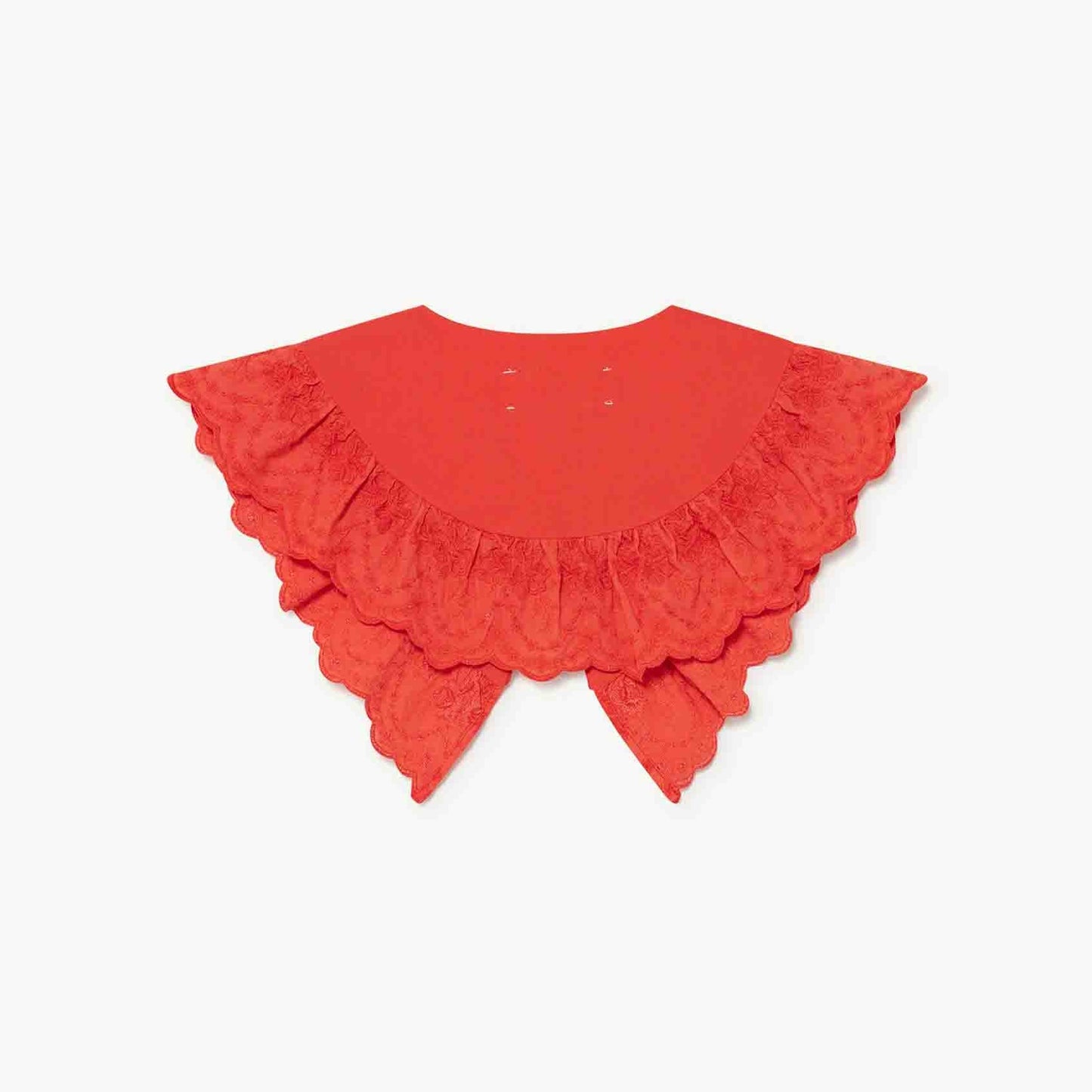 女童红色可拆卸衣领