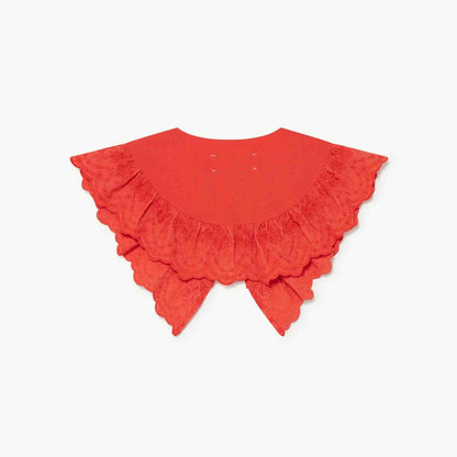 女童红色可拆卸衣领