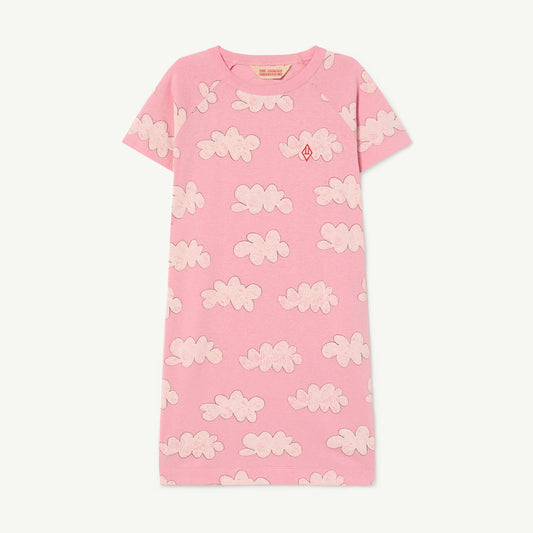 女童粉色印花棉连衣裙