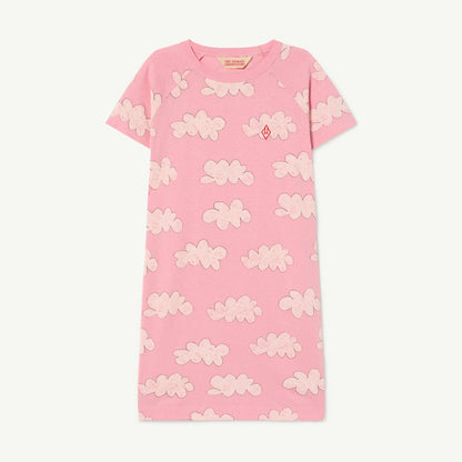 女童粉色印花棉连衣裙