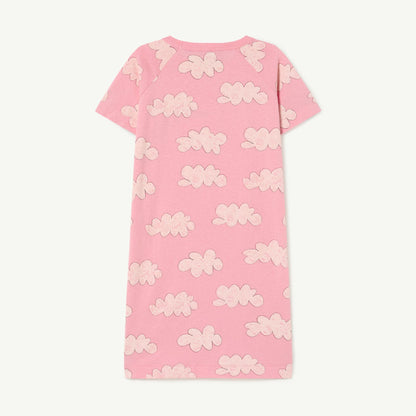 女童粉色印花棉连衣裙
