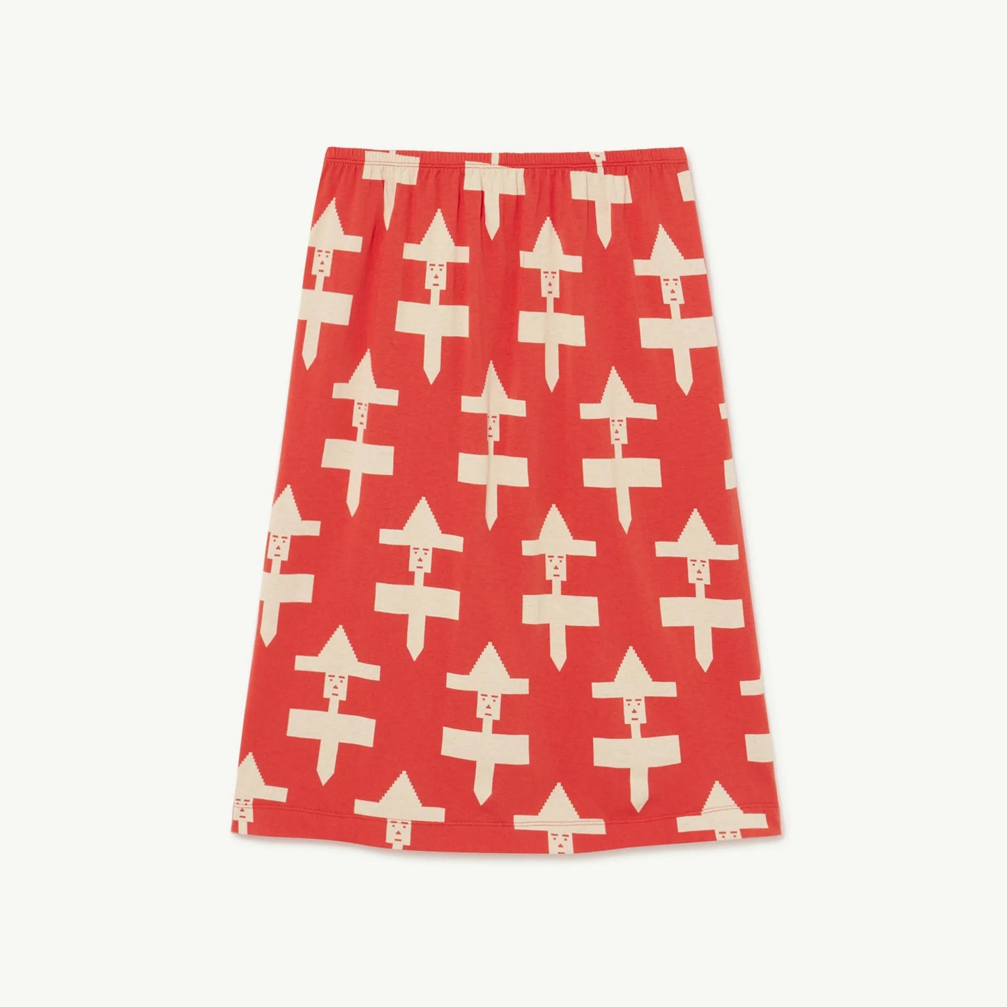 女童红色图形棉短裙