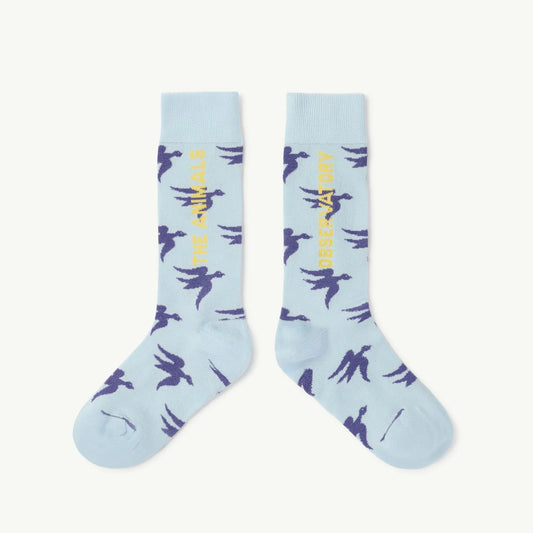 儿童蓝色小鸟棉袜