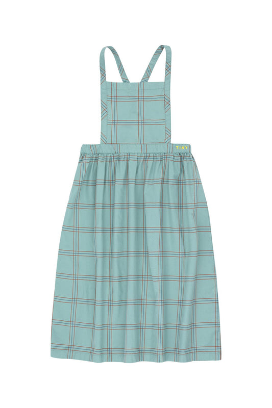 Girls Sea Green Check Cotton Skirt