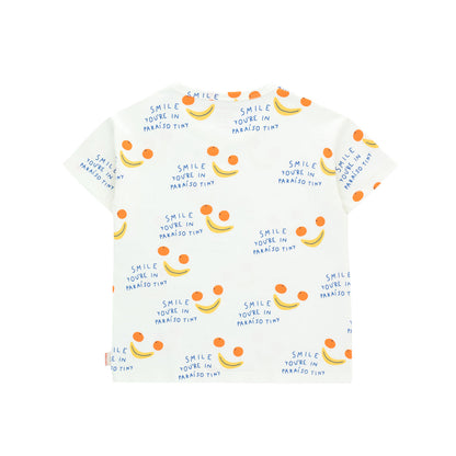 儿童白色笑脸棉T恤