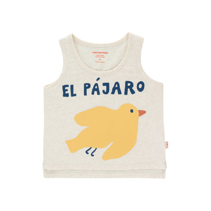 儿童白色印花棉背心