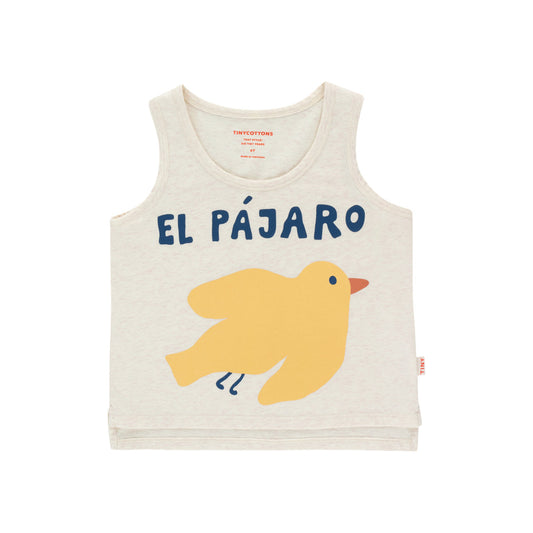 儿童白色印花棉背心