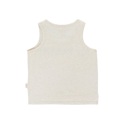 儿童白色印花棉背心