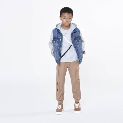 男童灰色Logo棉T恤