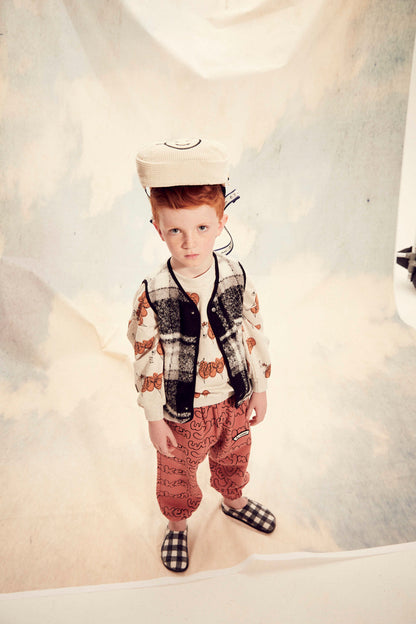 儿童黑色格子马甲