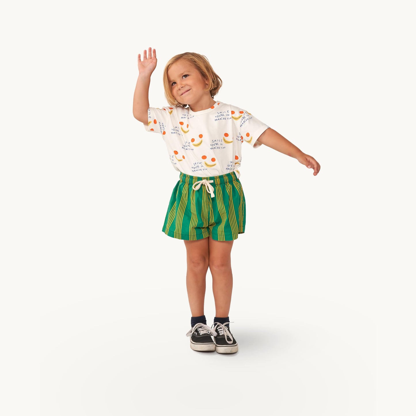 儿童白色笑脸棉T恤