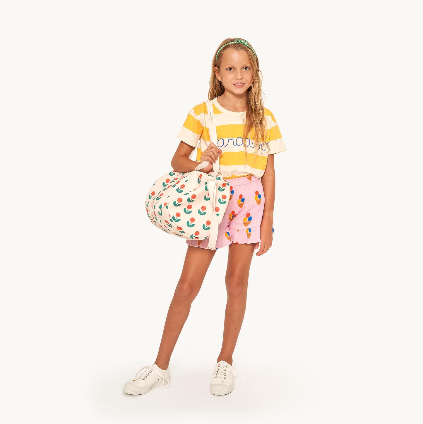 儿童黄色条纹棉T恤