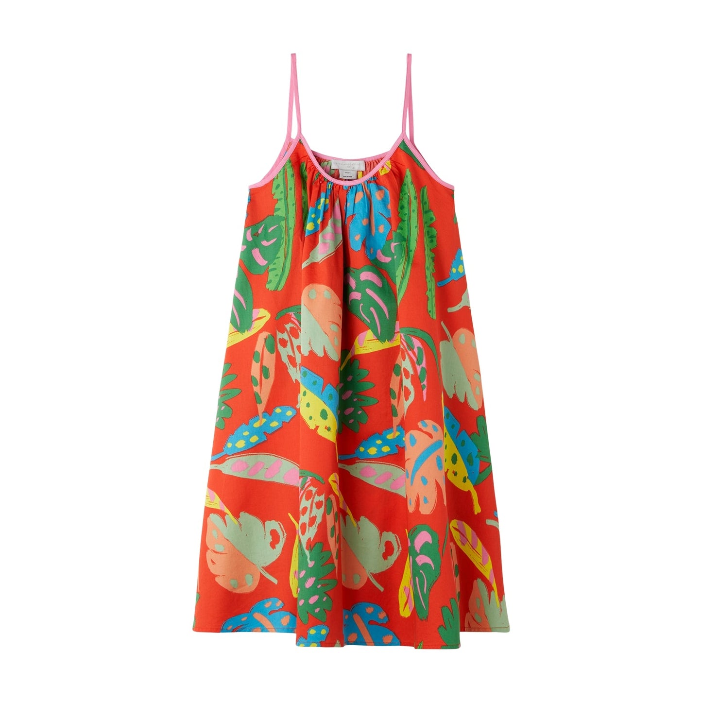 女童红色印花棉连衣裙