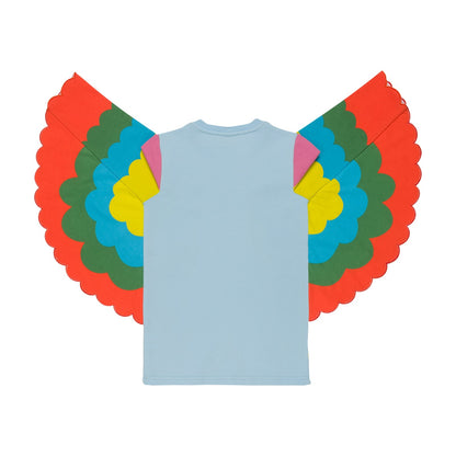 女童浅蓝色翅膀连衣裙