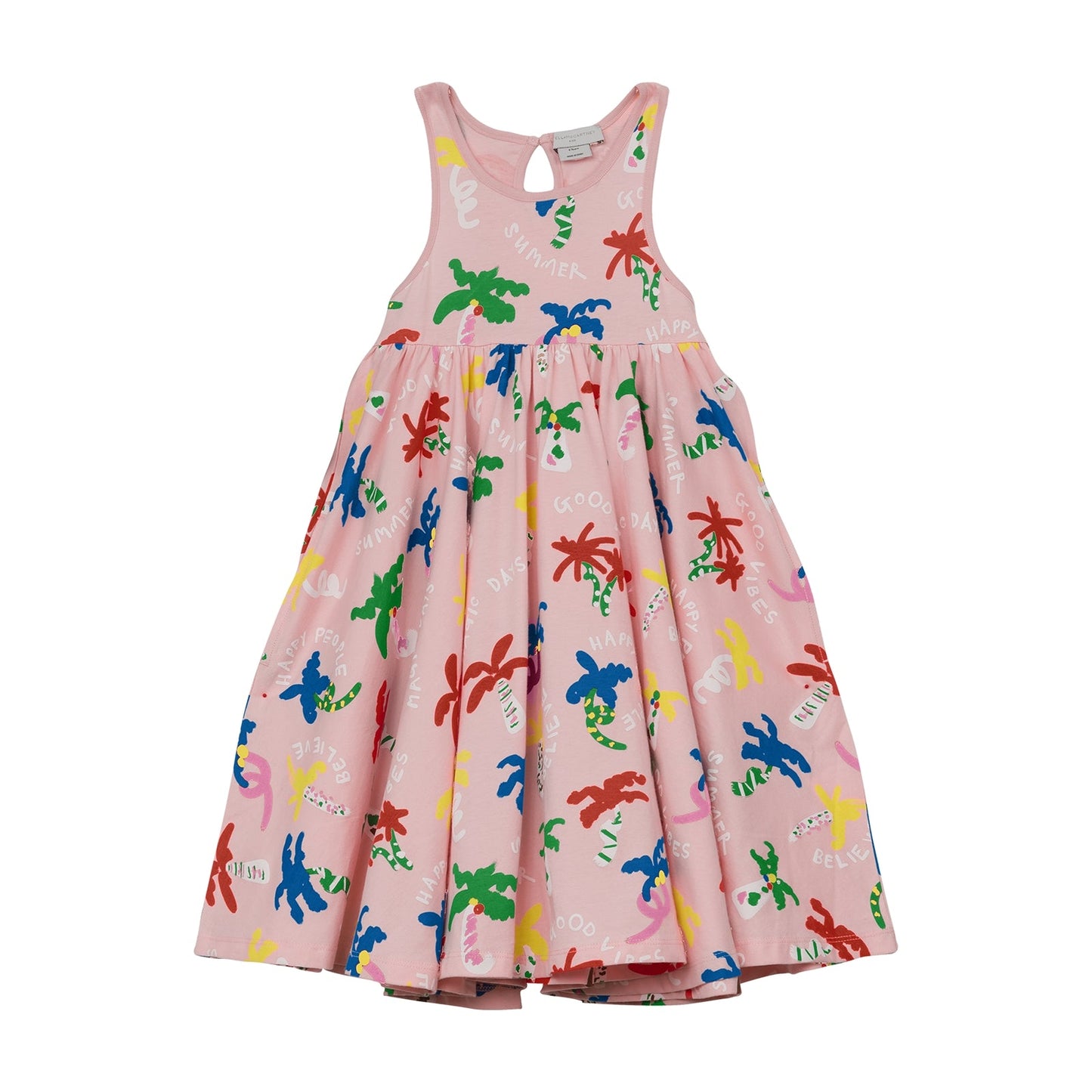 女童粉色印花棉连衣裙