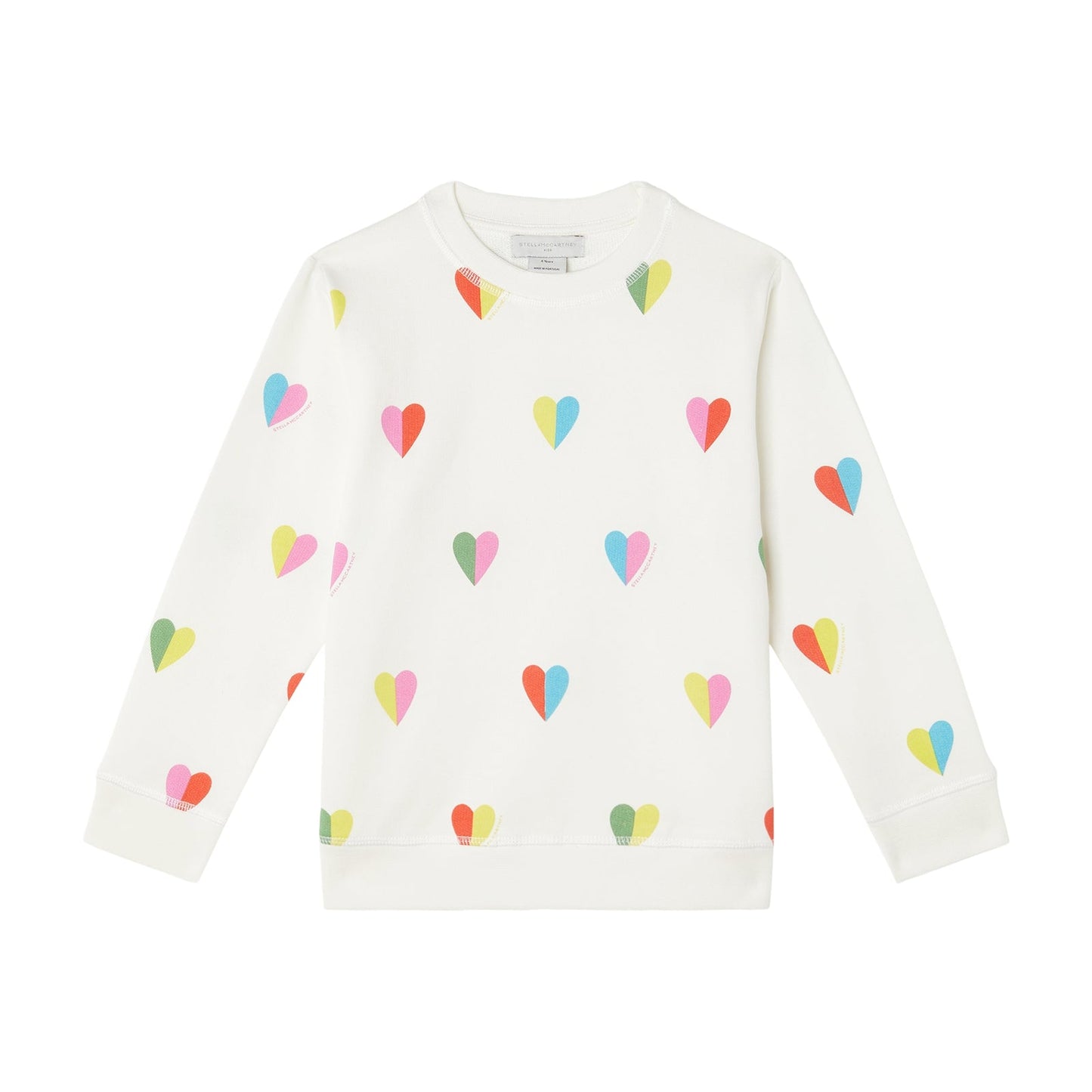 女童白色心形棉卫衣