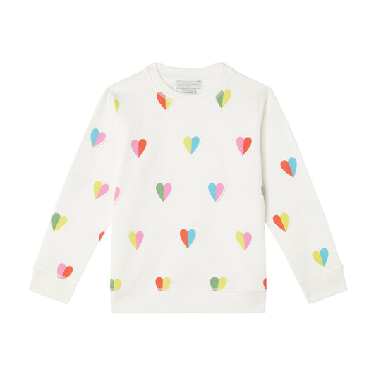 女童白色心形棉卫衣