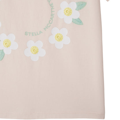 女童粉色印花棉T恤