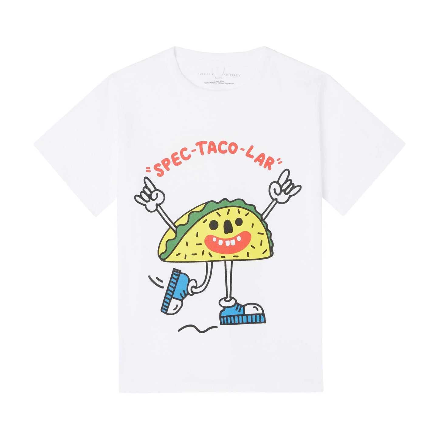 儿童白色印花棉T恤