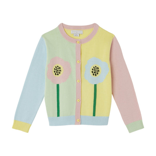 女童彩色针织开衫