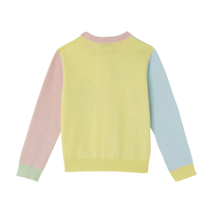 女童彩色针织开衫
